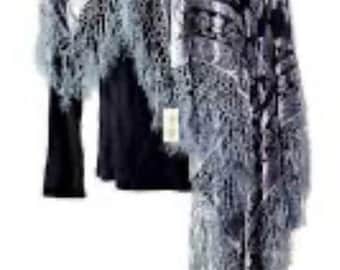Maya Matazaro Piano Shawl Rare Shawl Silk and Burnout Velvet
