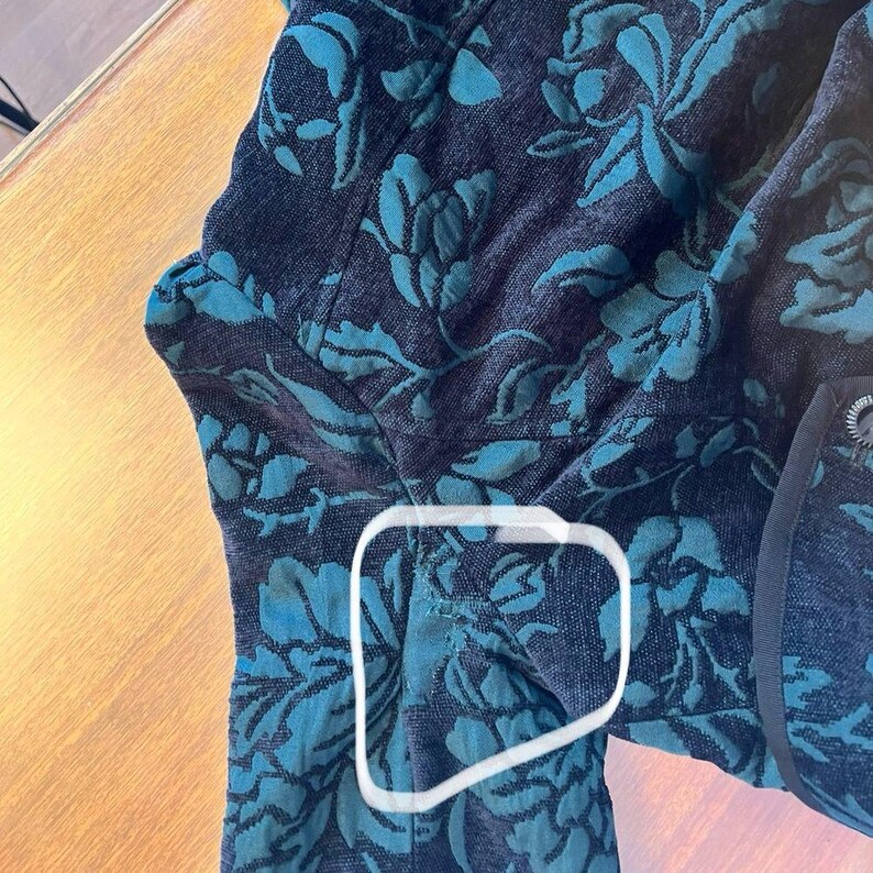 Elevenses from Anthropologie Quilted Double Breasted Pea Coat w Emerald Brocade image 12