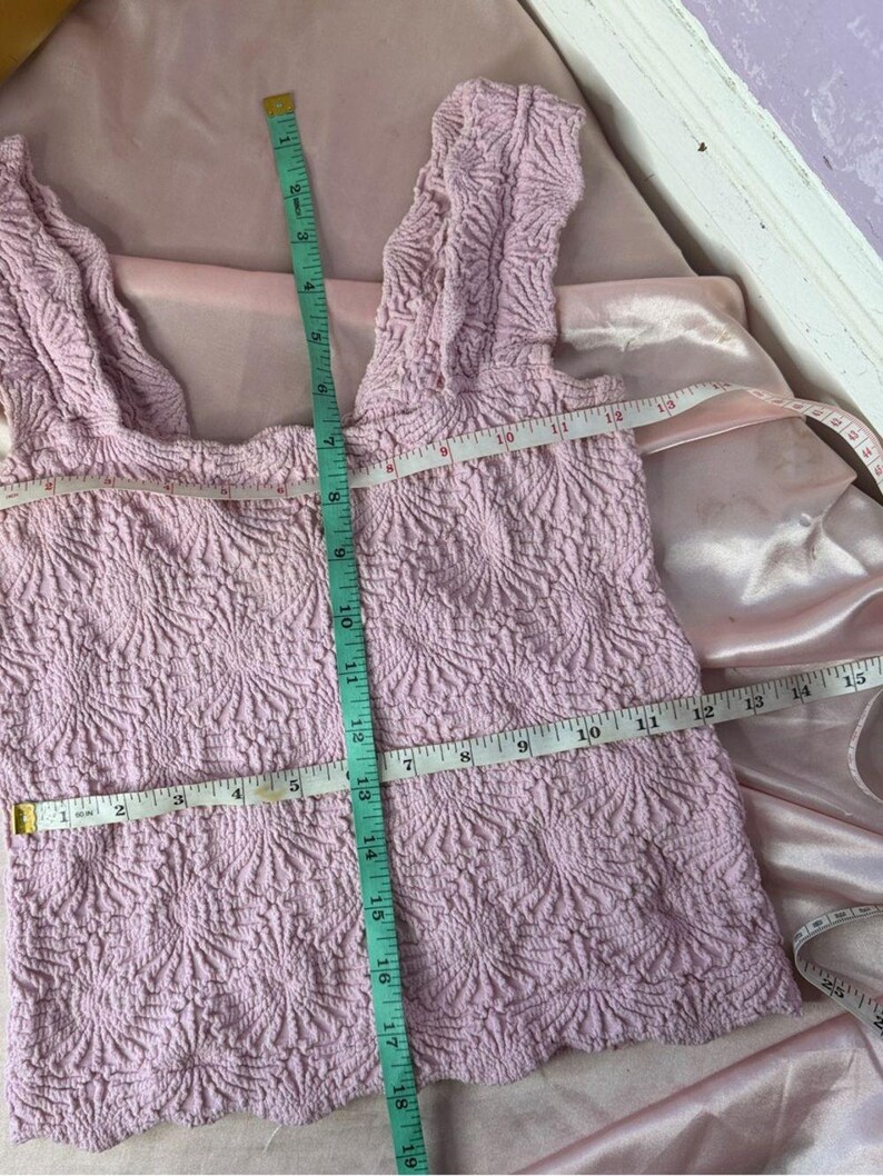 Free People Babyrosa Texturerat Linne med Fyrkantig Halsringning bild 7