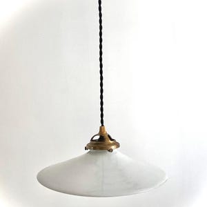 1930s-1940s Art Deco plain opaline pendant light France