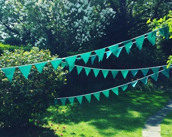 Wimpelkette aus grüner Baumwolle: Hochzeit, Party Dekor
