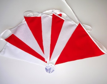 Red and White Fabric Bunting: Party Garland Decoration