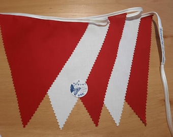 Red and White Fabric Bunting: Wedding, Liverpool FC, Home Decor