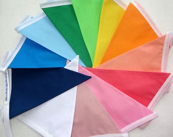 Rainbow Cotton Bunting: Colorful Party Wedding Decor