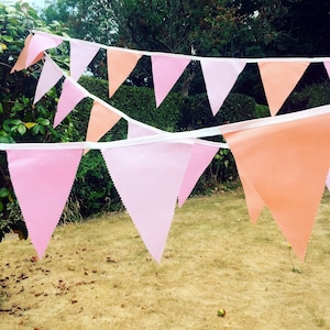 Pink bunting, Wedding bunting, banner, flags, Wedding decoration, Pastel colours bunting, Baby shower bunting, Fabric buntig, flags
