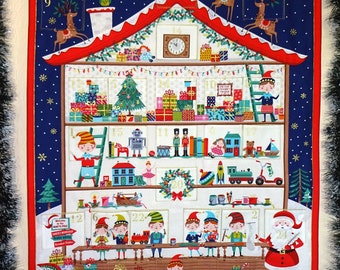 Advent Calendar, Advent Calender, Christmas 2023, Santas Workshop Advent calendar, Christmas gift, Home  wall handing, Fabrics calendar