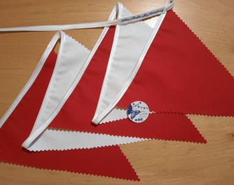 Valentine's day bunting: Handmade Red and White Fabric Bunting, Party Garland