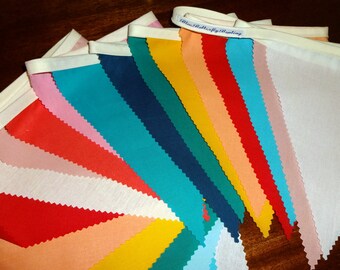 Bright Multi Coloured Fabric Bunting: Handmade Wedding Decor