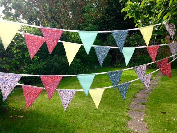 Fabric Bunting Wedding Bunting Shabby Chic 2 metres Floral Bunting