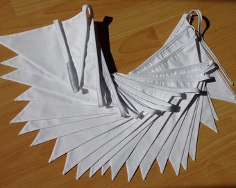 White Fabric Bunting: Wedding, Garden Party Decoration
