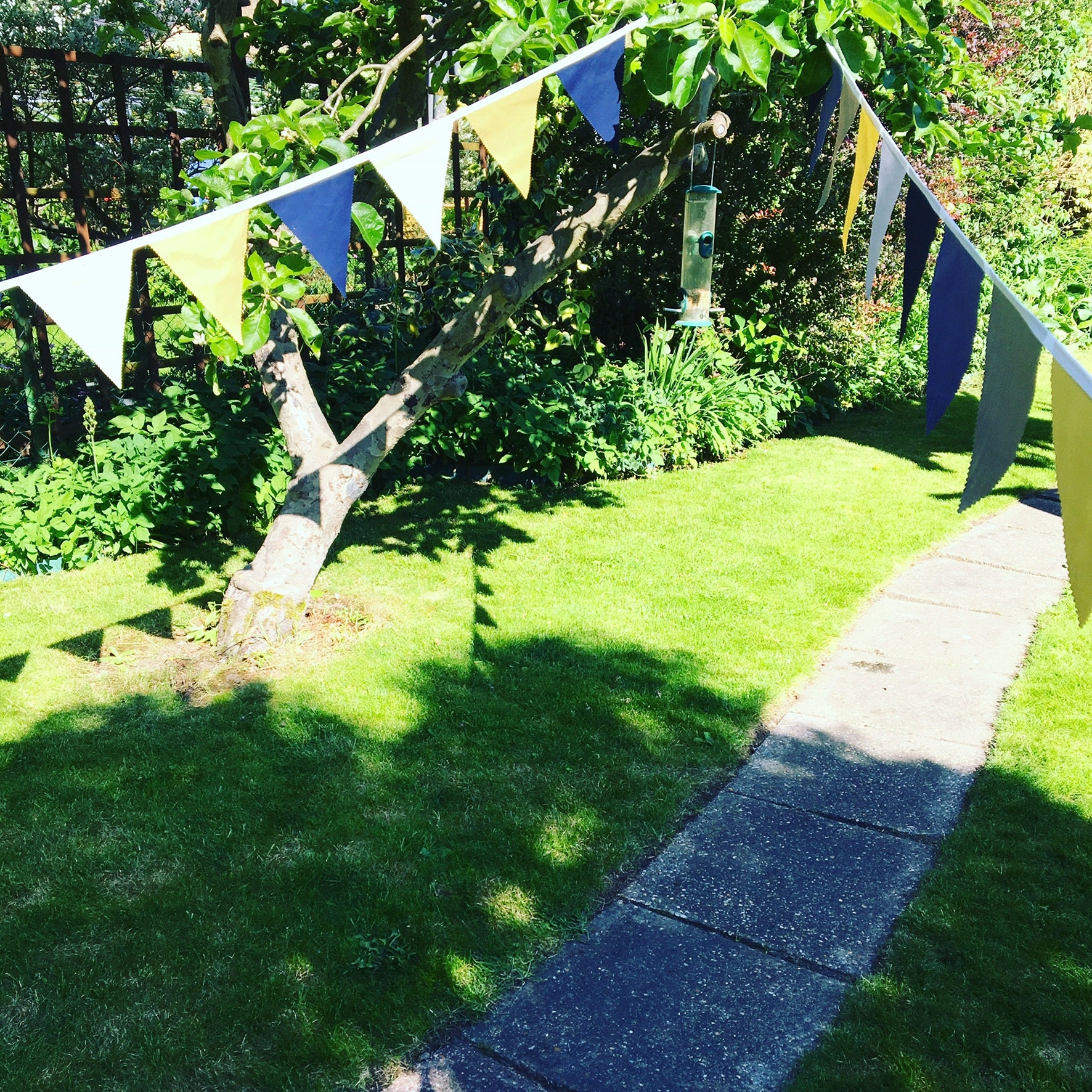 Navy Blue Bunting, Navy Wedding Bunting, Grey Bunting, Mustard Bunting