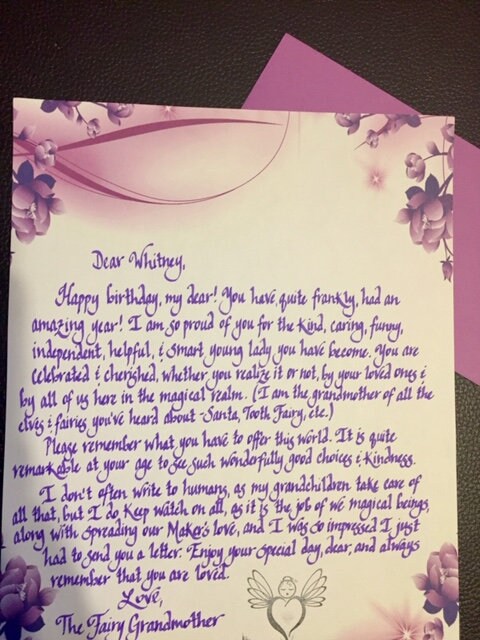 Fairy Grandmother or Santa Letter Handwritten Magical Encouragement ...