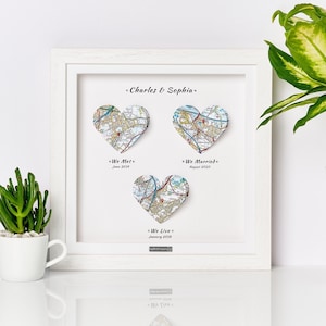 Wir haben uns kennengelernt und geheiratet. Landkarte Print Hochzeitsgeschenk. Jubiläumspapier. Erster Jahrestag. Einjähriges Jubiläum. Geschenk für die Frau. Frau