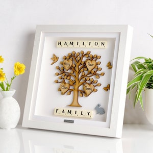 Our family tree | Framed family tree | Personalised Family Tree Gift Frame | Wooden Family Tree Picture Frame Present Family Gift Christmas