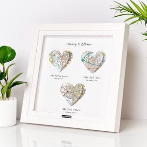 We Fell In Love, She Said Ja, Karte Print Hochzeitsgeschenk. Jubiläumspapier. Erster Jahrestag. Einjähriges Jubiläum. Jahrestag des Ehemanns und der Ehefrau