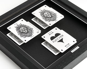 Gift from Groom to Groom, Gift from Bride to Bride, on Wedding Day, Anniversary, Valentines Day, Personalised Playing Card Art Gift Frame