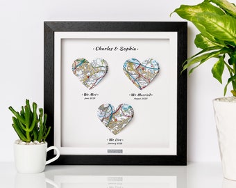 We met We married / Map Print / Wedding Gift / Paper Anniversary / First Anniversary / One year anniversary / Husband / Wife / Mr & Mrs