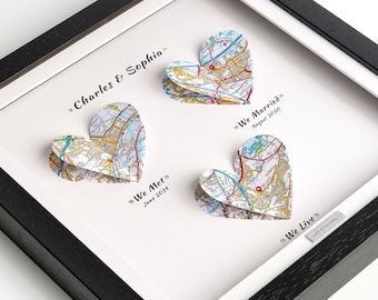 We met We married. Map Print Wedding Gift. Paper Anniversary. First Anniversary. One year anniversary. Husband wife anniversary gift. Couple