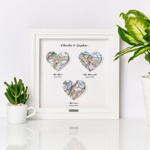 Heart Map Frame. by A GIFT OF HAPPINESS. Personalised Anniversary Gift. Personalised Wedding Gift by. agiftofhappiness. We Met We Married image 2