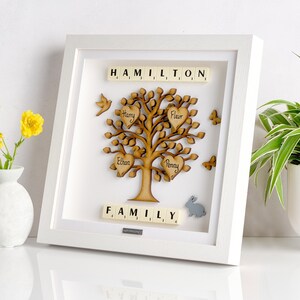 Our Family tree Framed family tree Personalised Family Tree Gift Frame Wooden Family Tree Picture Frame Present Family Christmas image 4