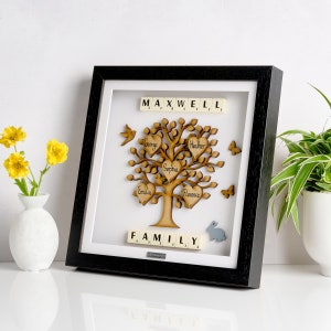 5 Year Wood Anniversary Gifts 5th Anniversary Gift For Couple Personalised 5 Years Wooden Wedding Anniversary Family Tree Frame image 4