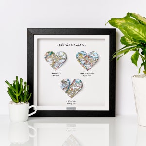 We met We married We Live. Heart Map Print. Wedding Gift. Anniversary Gift. Engagement gift. Paper Anniversary gift. Couple. Christmas gift image 1