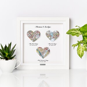 We met We married We Live. Heart Map Print. Wedding Gift. Anniversary Gift. Engagement gift. Paper Anniversary gift. Couple. Christmas gift image 5
