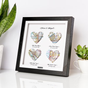 We met We married We Live. Heart Map Print. Wedding Gift. Anniversary Gift. Engagement gift. Paper Anniversary gift. Couple. Christmas gift image 6