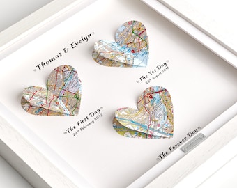 First Day Yes Day Forever Day, Art Print, 1st Anniversary Wedding Gift, First Anniversary Gift, Heart Art Paper Anniversary Gift, Paper Gift