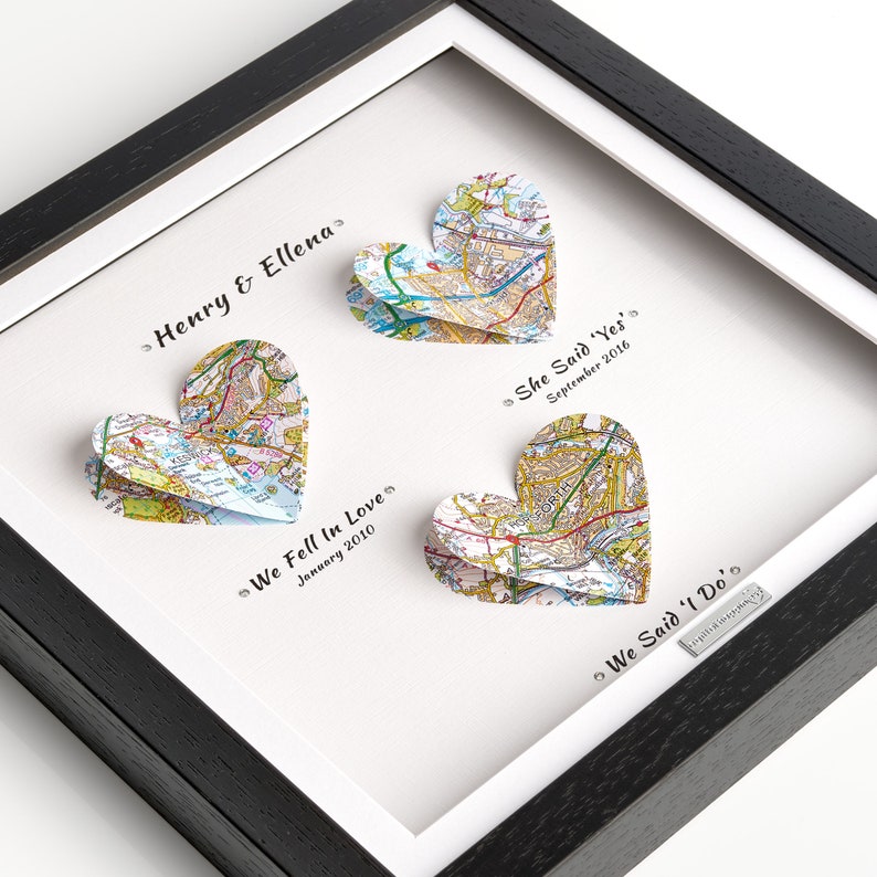 We met We married We Live. Heart Map Print. Wedding Gift. Anniversary Gift. Engagement gift. Paper Anniversary gift. Couple. Christmas gift image 4