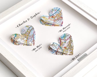 We met We married We Live. Heart Map Print. Wedding Gift. Anniversary Gift. Engagement gift. Paper Anniversary gift. First Anniversary xmas