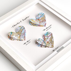 Nous nous sommes rencontrés, nous nous sommes mariés, nous vivons. Impression de carte cardiaque. Cadeau de mariage. Cadeau d'anniversaire. Cadeau de fiançailles. Cadeau d'anniversaire en papier. Couples. Cadeau de Noël