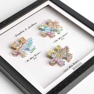 Cadre d'impression de carte-cadeau d'anniversaire de petit ami | Art personnalisé carte de rencontre petit ami | Il est né, elle est née, l'amour est né