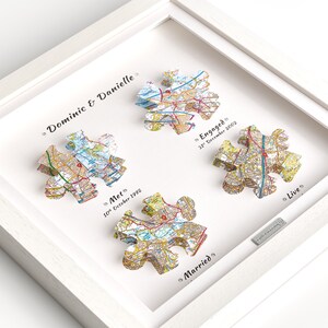 Unsere Love Story. Met, verlobt, verheiratet, leben, Valentinstag Geschenk für Frau - personalisierte Karten Rahmen - OS Maps Mann Jahrestag Geschenk