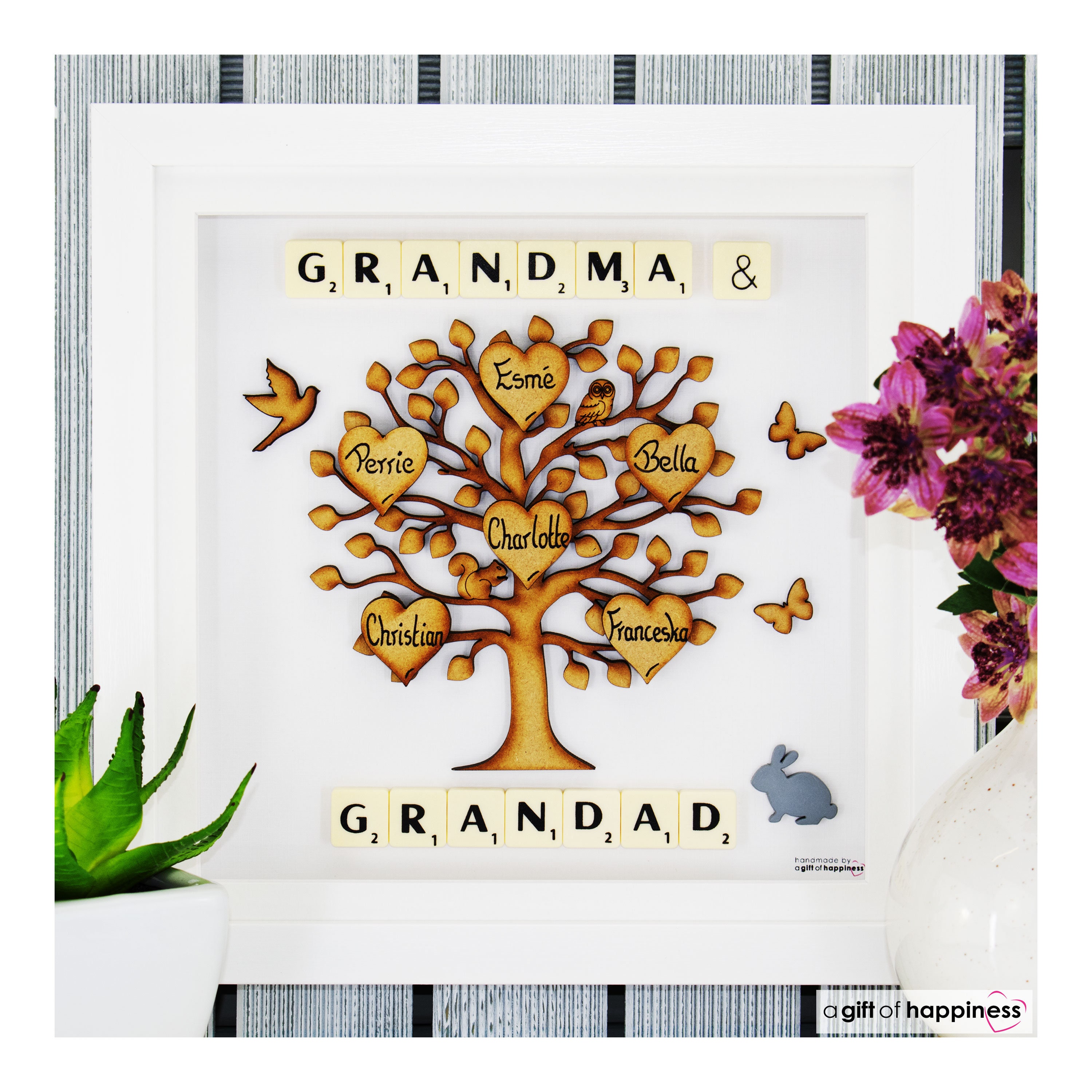 Oma & Opa Stammbaum Enkel Namen. Scrabble Familie Baum Rahmen Etsy