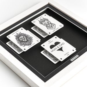 BestcParents Carte da gioco personalizzate Cornice regalo di Natale Regalo di Natale per mamma per papà Genitori Carte da gioco fatte a mano Arte personalizzata