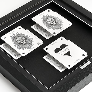 CADEAU RELATION GAY - Cartes à jouer personnalisées - Cadre cadeau pour un anniversaire de rencontre gay - Unique - Lui et lui - Couple gay