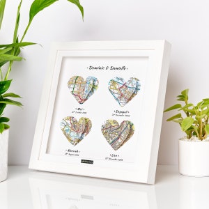 Wir haben uns verheirathet und leben Geschenk. Herz Karte Print. Hochzeitsgeschenk. Jubiläumsgeschenk. Verlobungsgeschenk. Jubiläumsgeschenk aus Papier. Paar. Weihnachten
