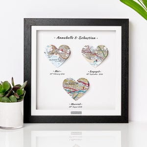 Rencontré Fiancé Marié. Impression de carte cardiaque en direct avec rencontre et mariage. Cadeau de fiançailles. Cadeau d'anniversaire. Cadeau de mariage. Cadeau d'anniversaire en papier. Noël