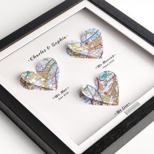 Nous nous sommes rencontrés, nous nous sommes mariés, nous vivons. Impression de carte cardiaque. Cadeau de mariage. Cadeau d'anniversaire. Cadeau de fiançailles. Cadeau d'anniversaire en papier. Couples. Cadeau de Noël