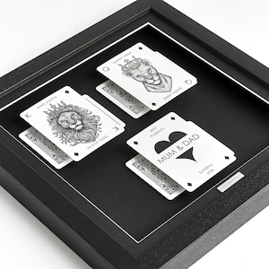 Cartes à jouer Cadeaux personnalisés. Art familial fait main. Cadeau pour les parents. Cadre pour cartes à jouer A Gift of Happiness. Des enfants Des enfants