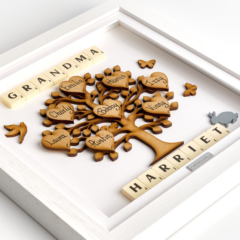 Our Family tree Framed family tree Personalised Family Tree Gift Frame Wooden Family Tree Picture Frame Present Family Christmas image 8