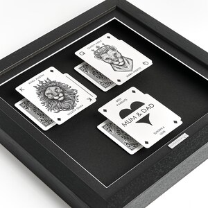 I migliori genitori Carte da gioco personalizzate Cornice regalo di Natale Regalo di Natale per la mamma per il papà Genitori Carte da gioco fatte a mano Arte personalizzata