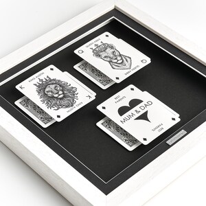 Cadre artistique personnalisé pour cartes à jouer, cadeau familial - Meilleurs parents / Meilleurs grands-parents
