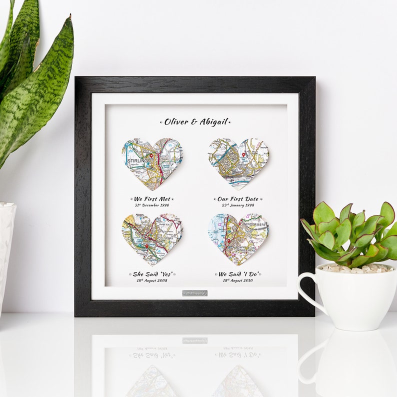 Heart Map Frame. by A GIFT OF HAPPINESS. Personalised Anniversary Gift. Personalised Wedding Gift by. agiftofhappiness. We Met We Married image 5