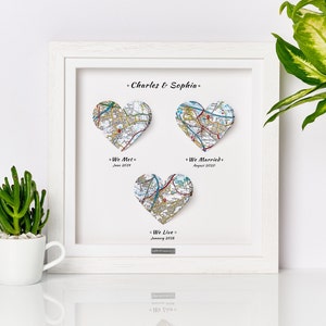 Landkarte Hochzeitsgeschenk | Landkarte Jahrestag Geschenk | Karte Geschenk für Mann | Karte Geschenk für Frau | Karte Geschenk für die Braut | Landkarte Geschenk für Bräutigam | Personalisiert