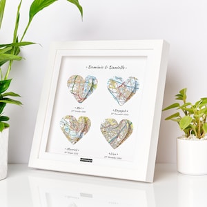 VALENTINSTAG KARTE GESCHENK für Mann Frau Liebe Herz Karten Druck gerahmt
