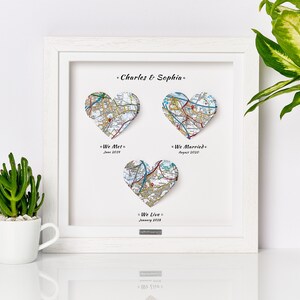 Nous nous sommes rencontrés, nous nous sommes mariés, nous vivons. IMPRESSION DE CARTE DE COEUR. Cadeau de mariage. Cadeau d'anniversaire. Cadeau de fiançailles. Cadeau d'anniversaire en papier. Noël pour lui elle