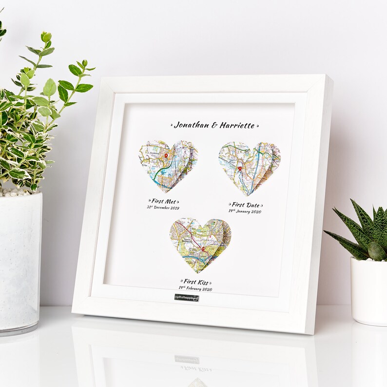 We met We married We Live. Heart Map Print. Wedding Gift. Anniversary Gift. Engagement gift. Paper Anniversary gift. Couple. Christmas gift image 3