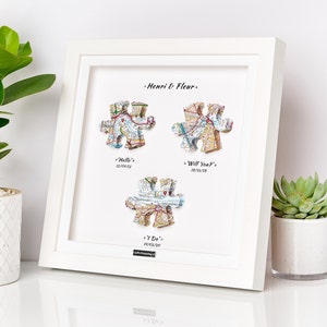 Hello, will you?, I do, Maps Print Paper Jahrestag Hochzeitsgeschenk. Erster Jahrestag. Einjähriges Jubiläum. Geschenk für die Frau